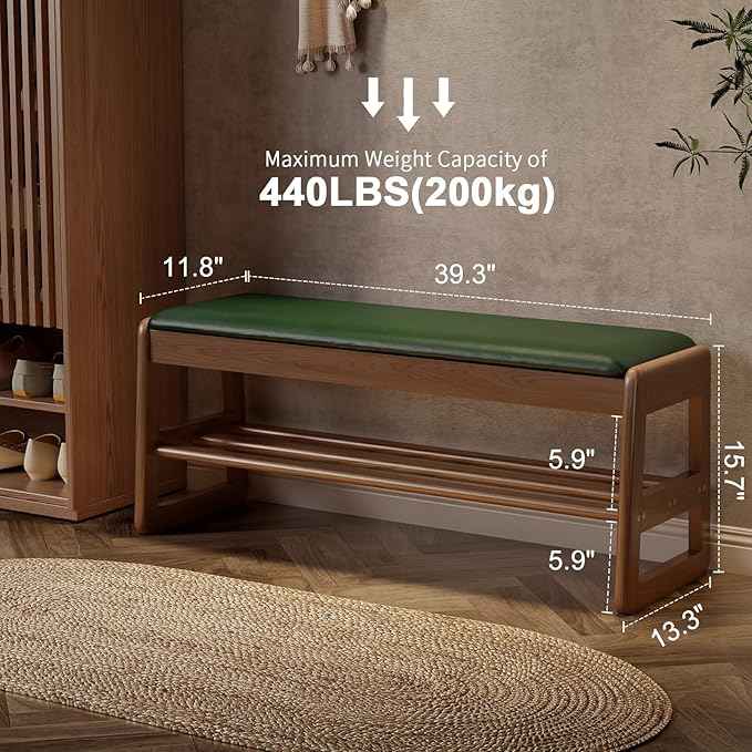 AQIMUELE Shoe Rack Bench, 2 Tiers Shoe Bench