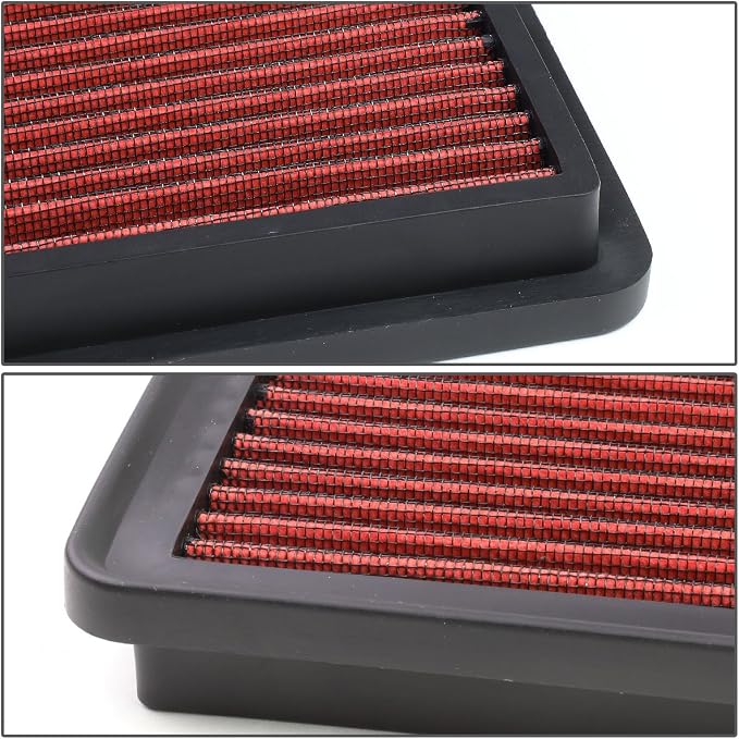 DNA Motoring AFPN-018-RD Clean Air Washable Drop In Panel Air Filter Enhance
