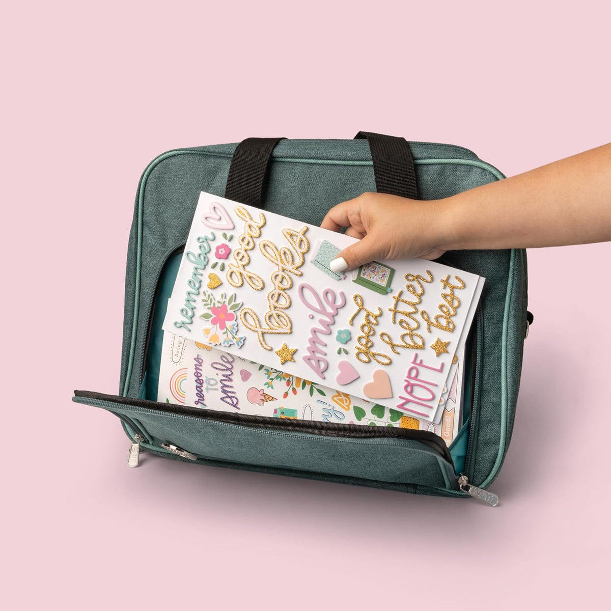 We R Makers Crafter's Shoulder Tote Bag, Mint - Craft Organizer and Storage for Art Supplies, Carrying Case