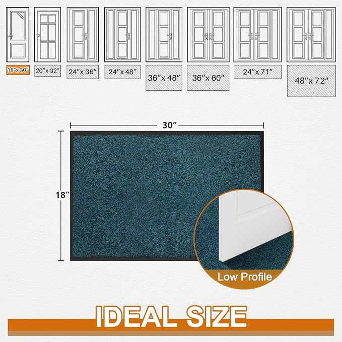 Mibao Front Door Mat Indoor Entrance, 29.5" x 17", Dirt Trapper Welcome Mat