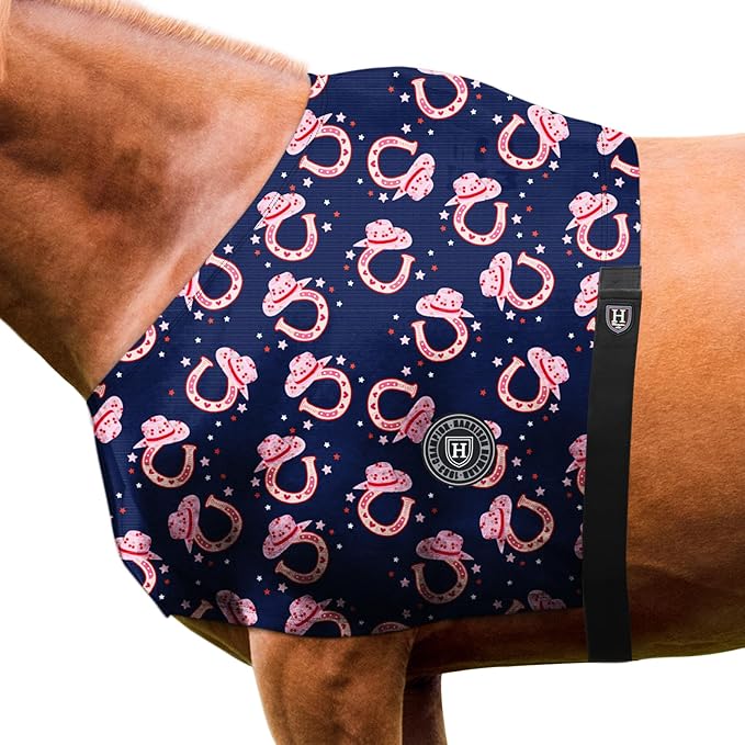 Harrison Howard Heat-Insulating Breathable Stretchy Shoulder Guard Anti Rub Bib for Horse Horseshoe L