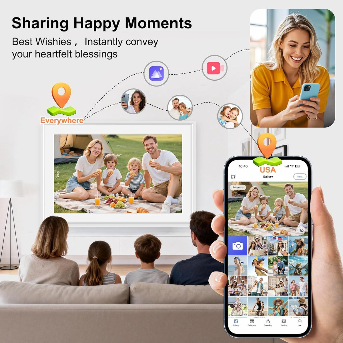 Fotocube 10.1" Digital Calendar Wall Planner Chore Charts and To Do List