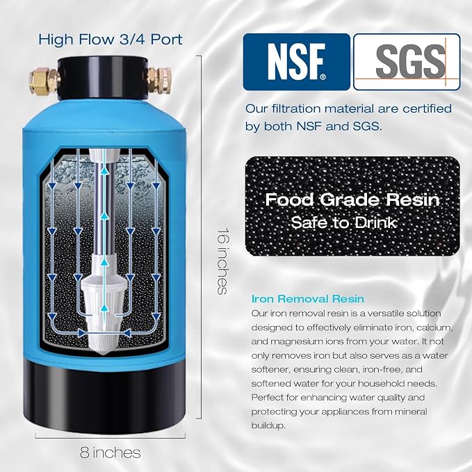 H&G Lifestyles RV Water Filter, Iron Filter