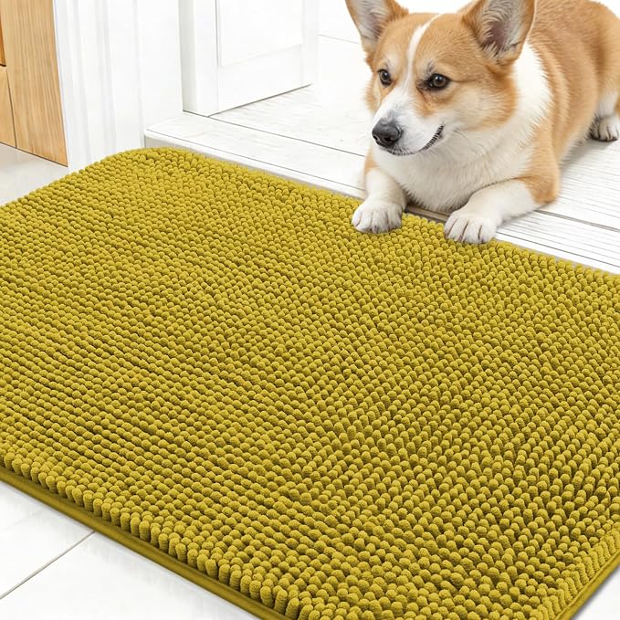 OLANLY Dog Door Mat for Muddy Paws 24x16, Absorbs Moisture and Dirt, Absorbent