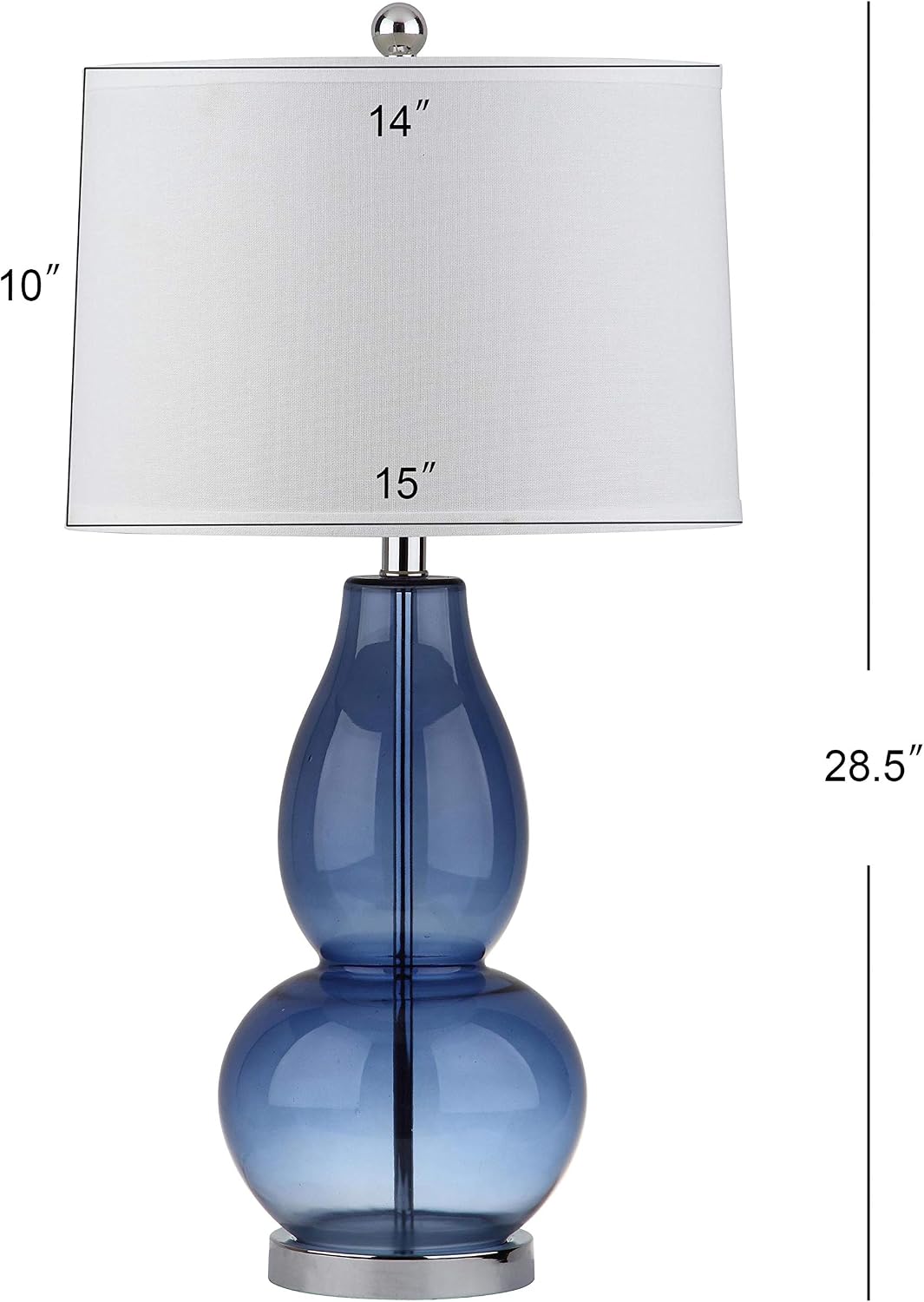 Safavieh Lighting Collection Mercurio Double Gourd Blue and White Table Lamp, Set of 2