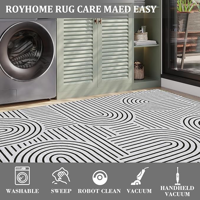 ROYHOME Washable Rug 5x7 Area Rugs