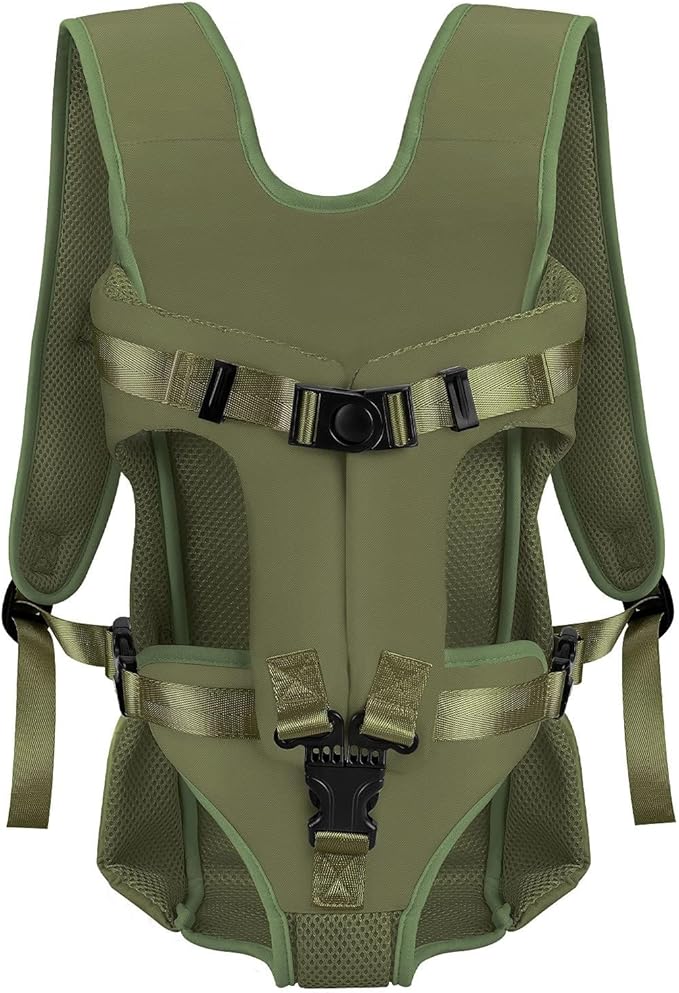 Dog Carrier Backpacks, Adjustable Dog Backpack Carrier, Legs Out Easy-fit Dog Chest Carrier for Medium Small Dogs, Hands Free Dog Front Carrier for Hiking, Cycling（Green S）