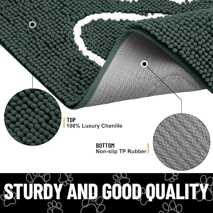 Smiry Dog Door Mat for Muddy Paws, Absorbent Dirt Trapper Non Slip Quick Dry