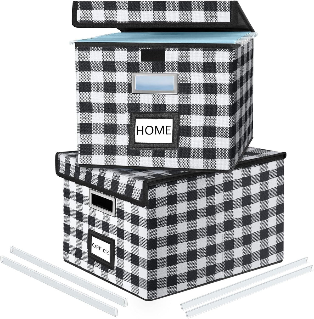 File Organizer Box with Lids, Collapsible File Folder Organizer
