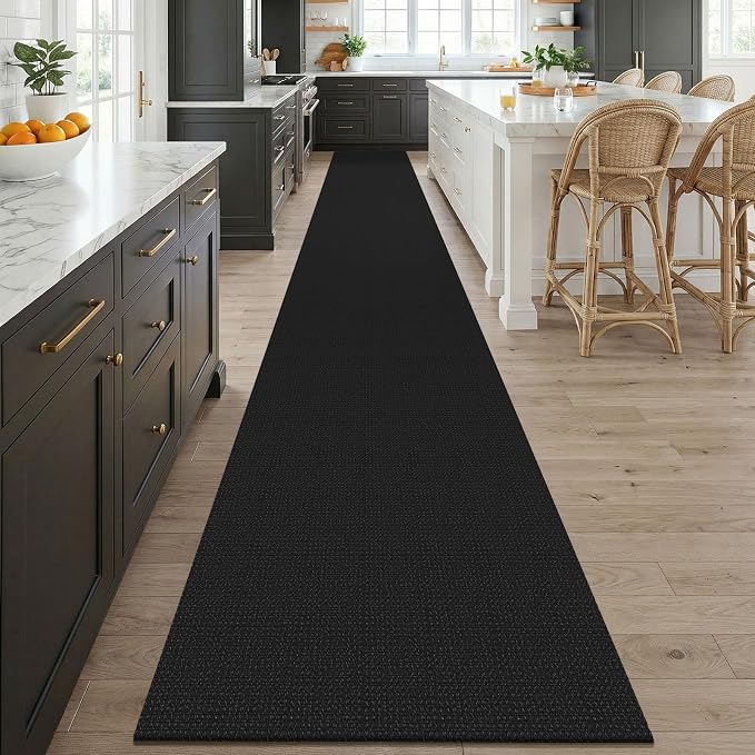 KOZYFLY Black 2.5'x20' Runners Rugs