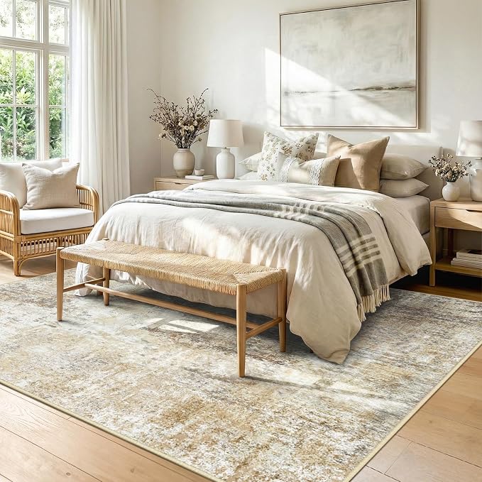 RELEANY Washable Area Rugs 5'x7' Non-Slip Modern Abstract Soft