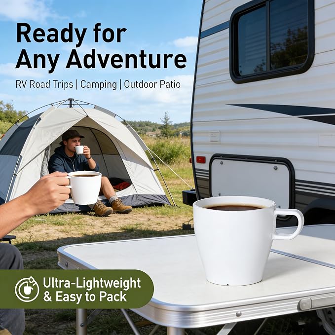 6-Pack 10oz Unbreakable Coffee Mugs, Microwave Safe Premium Drinkware,