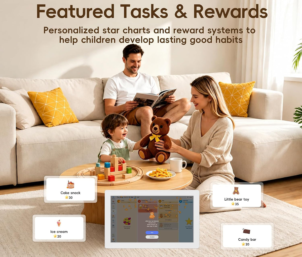 Digital Calendar, 15.6-inch Smart Digital Wall Planner & Chore Chart | No Subscription Touchscreen Family Organizer for Schedules, Meal Planning, Photo Display, Desk & Wall Mount | Gift for Women, Men & Families