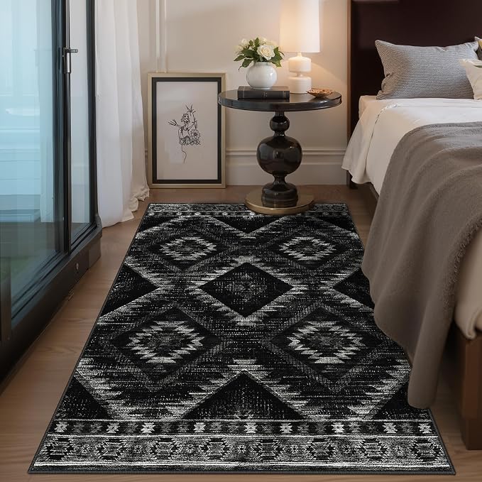 BESTSWEETIE Area Rug 3x5 Rug Machine Washable Non-Slip Low Pile Print Pattern
