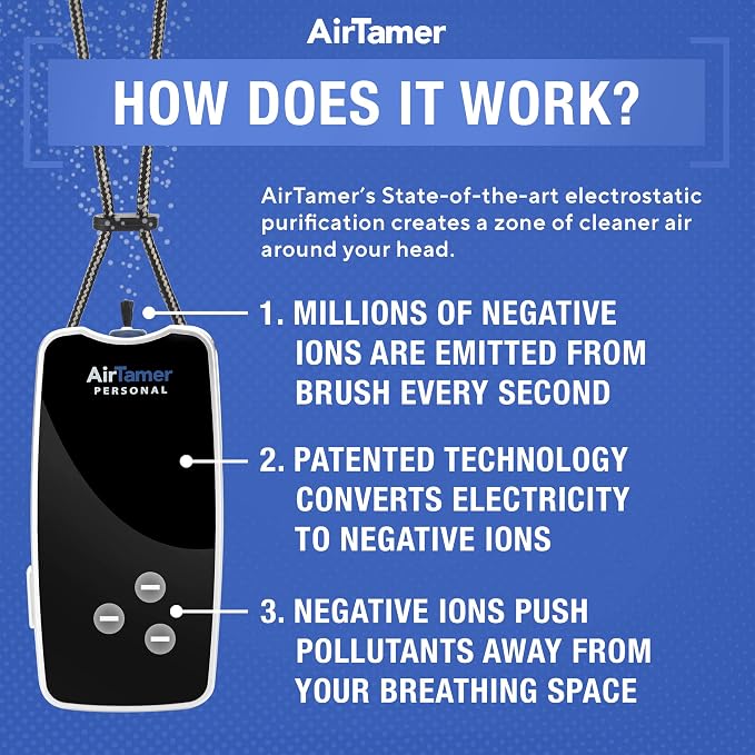 AirTamer A310PMB Personal Rechargeable and Portable Air Purifier Negative Ion