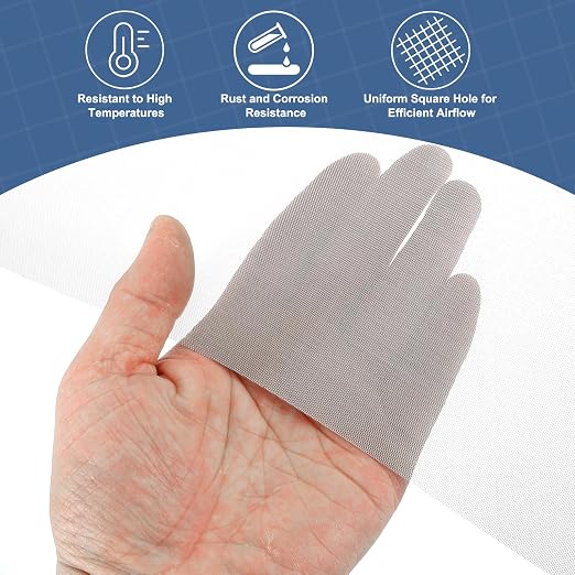 uxcell 40 Mesh 79" x 10" Woven Wire Mesh, 316 Stainless Steel Air Vent Filter