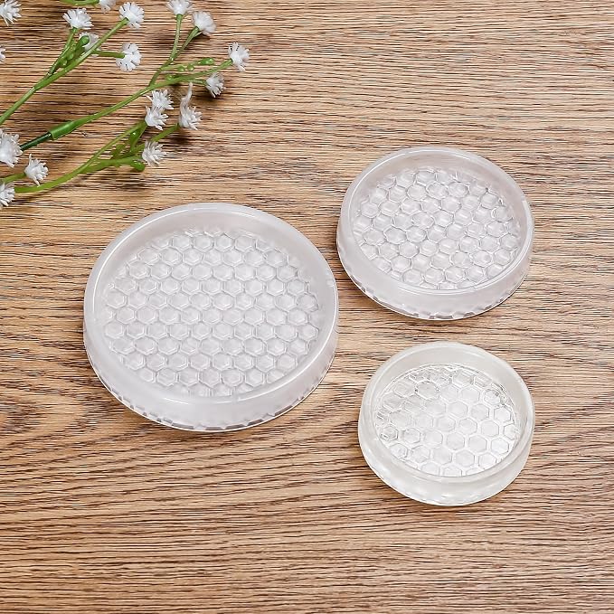 2" Clear Rubber Caster Cups-12PCS Furniture Coasters