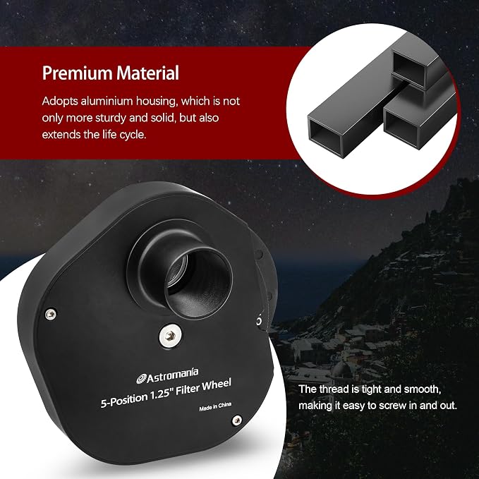 Astromania Filter Wheel for Telescope, Filter Drawer Compatible