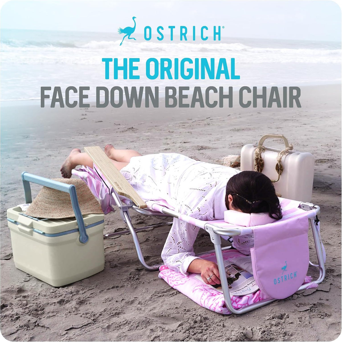 Ostrich The Deluxe 3N1 Lightweight Lawn Beach Reclining Lounge