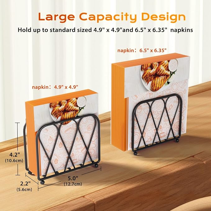 Napkin Holder for Table, Modern Decor for Home Dinner in Kitchen or Dining Room