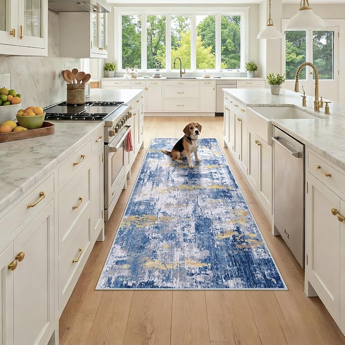RELEANY Washable Area Rugs 3x7 Non-Slip Modern Abstract Soft