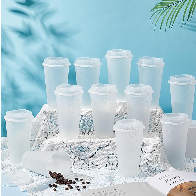 FillTouch 12 Pcs 16 oz Reusable Coffee Cups