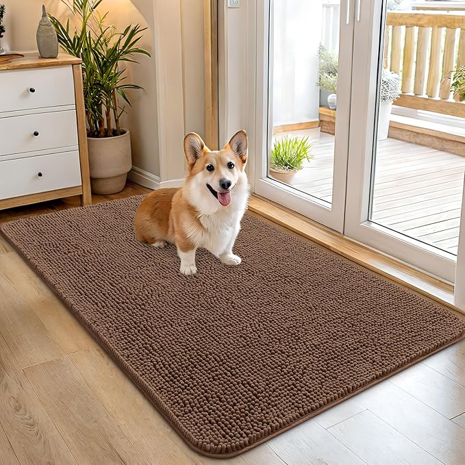 OLANLY Dog Door Mat for Muddy Paws 45x27, Absorbs Moisture and Dirt, Absorbent