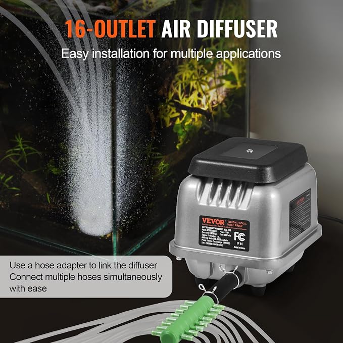 VEVOR Linear Air Pump, 90L/Min Air Flow Septic Aerator Pump, Aeration System