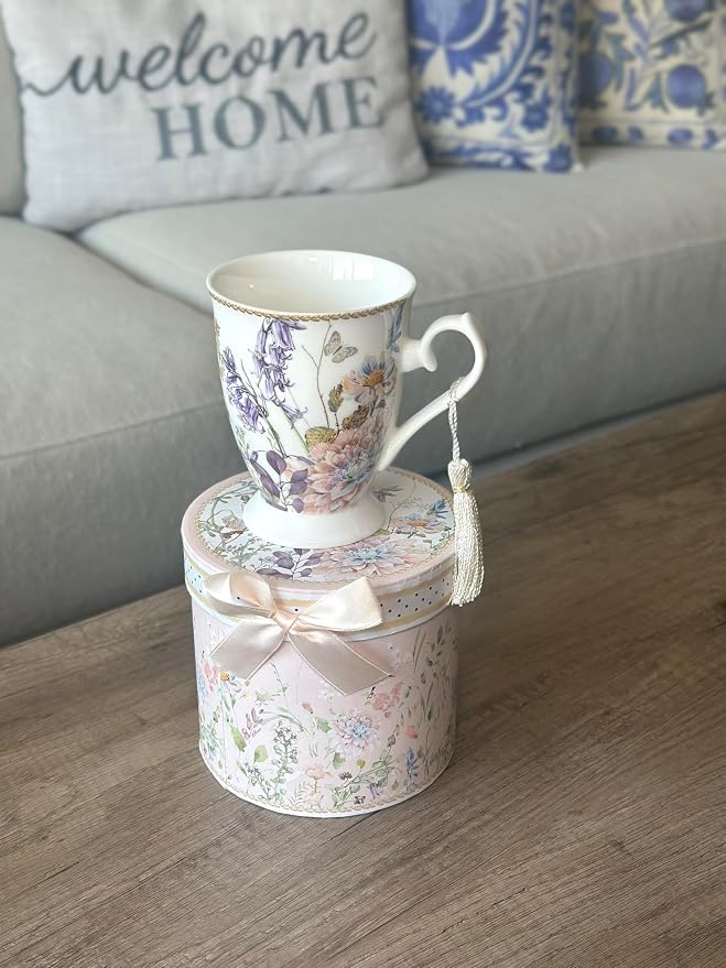 STP GOODS Porcelain Tea/Coffee Cup in Gift Box Fine Porcelain Coffee Cup Tea