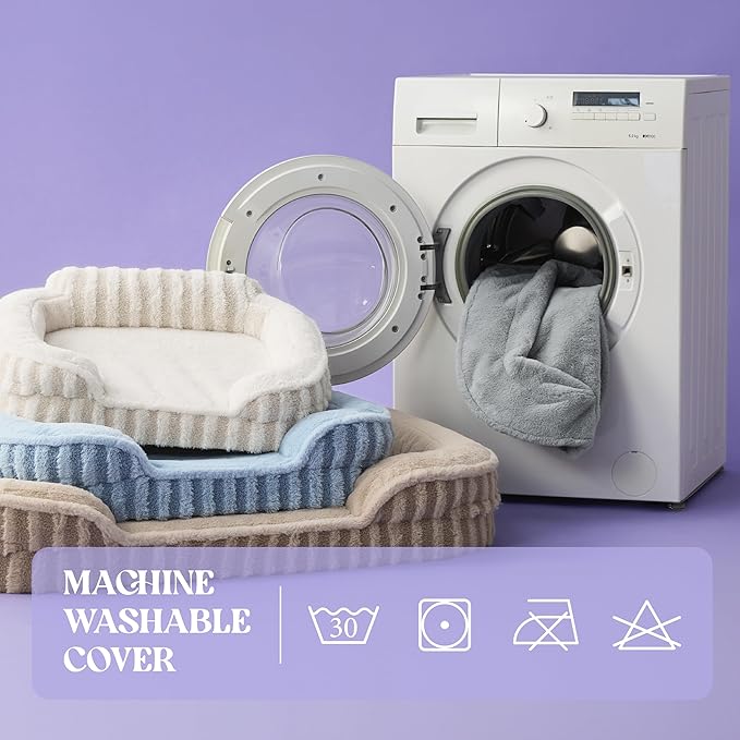 LE SURE Cute Dog Bed Medium Size Dog, Orthopedic Waterproof Medium Pet Beds with Sides, Non-Slip Bottom and Egg-Crate Foam Pet Couch Sofa with Washable Removable Cover, Grey