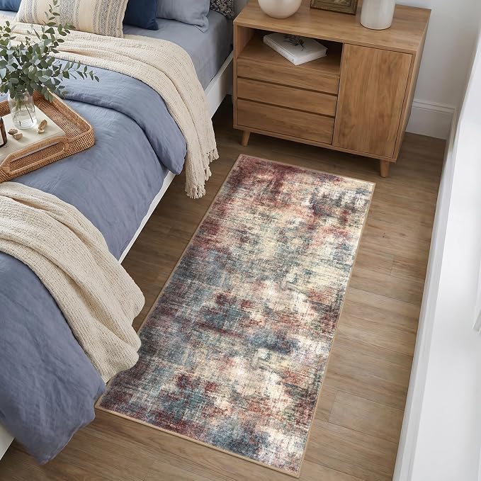 IOHOUZE Abstract Runner Rug 2x4 Ft Entryway Rugs Washable Door Mat Indoor
