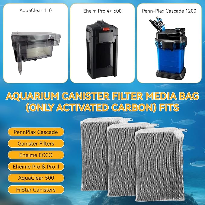 3 Pack 8 Oz Pro-C Aquarium Canister Filter Media Bag
