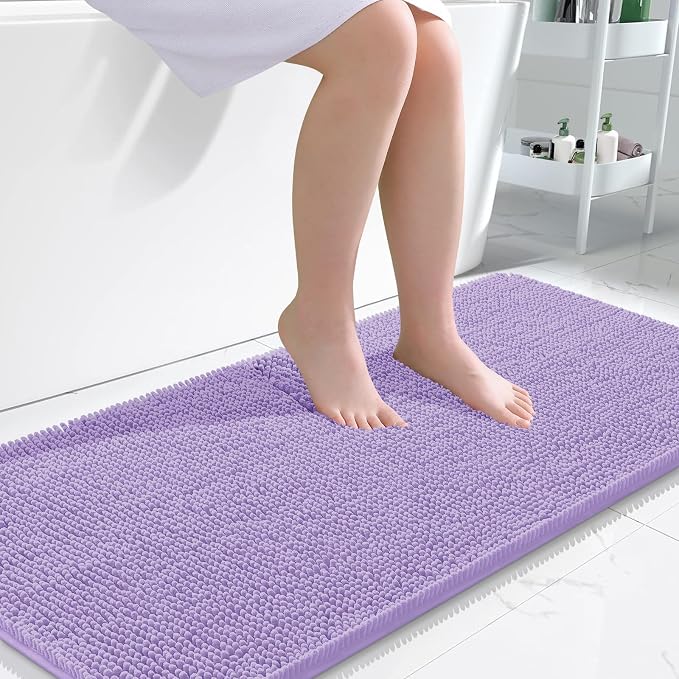 OLANLY Large Bathroom Rugs 50x30, Extra Soft Absorbent Chenille Bath Rugs