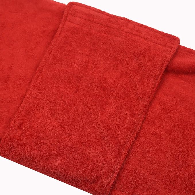 Geyecete Dog Drying Coat - Fast Drying Bathrobe Towel - Microfibre Super Absorbent Pet Cat Bath Robe - Red - M