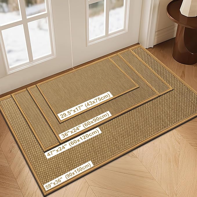 LEKEEPGO Door Mat 17"x29", Low-Profile Door Mat Indoor Entrance, Non Slip