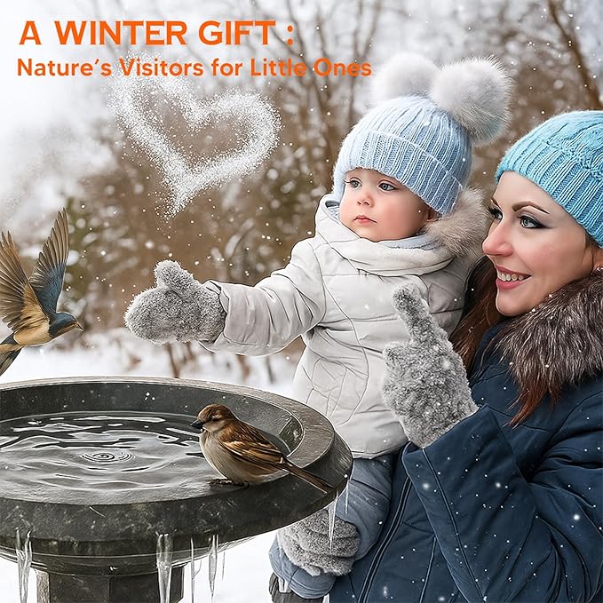 Bird Bath Heater for Outdoors in Winter, 70w Birdbath Deicer Thermostatic Controller Water Heater with 5FT Cable for Birdbaths, Chicken, Duck, Livestock, Poulty, Animal, Tank, Buckets
