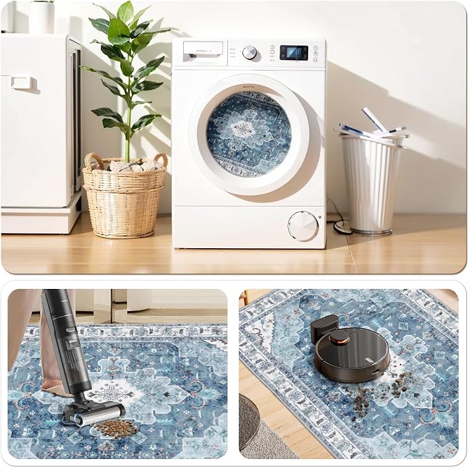 SERISSA Area Rug 3x5 Boho Blue Rugs
