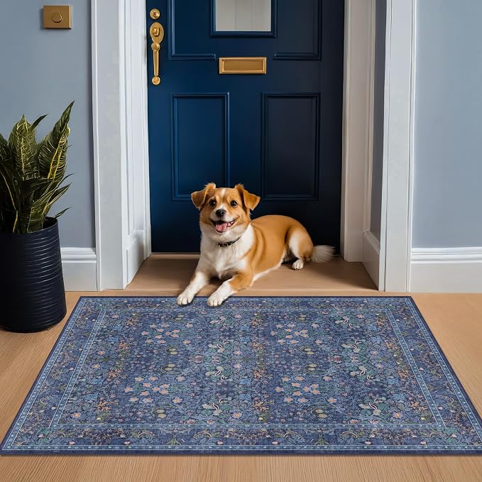 Vintage Dark Blue 3x6 Area Rugs