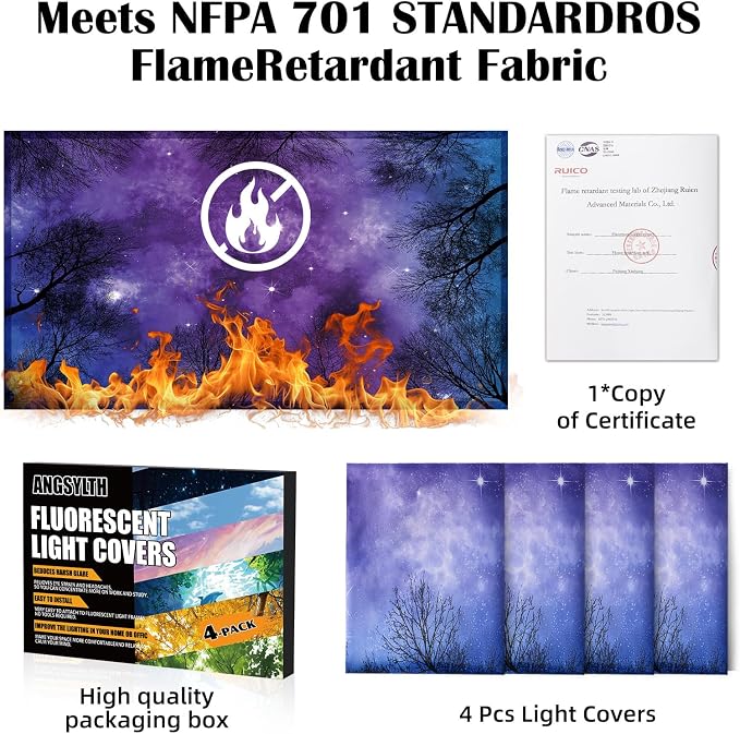 4 Pcs Fluorescent Light Covers