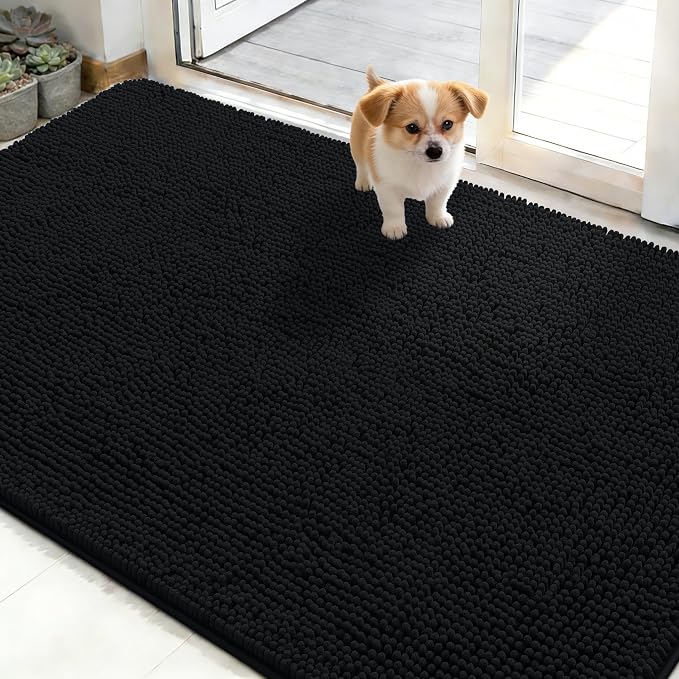 OLANLY Dog Door Mat for Muddy Paws 50x30, Absorbs Moisture and Dirt, Absorbent