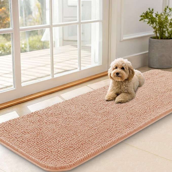 OLANLY Dog Door Mat for Muddy Paws 59x20, Absorbs Moisture and Dirt, Absorbent