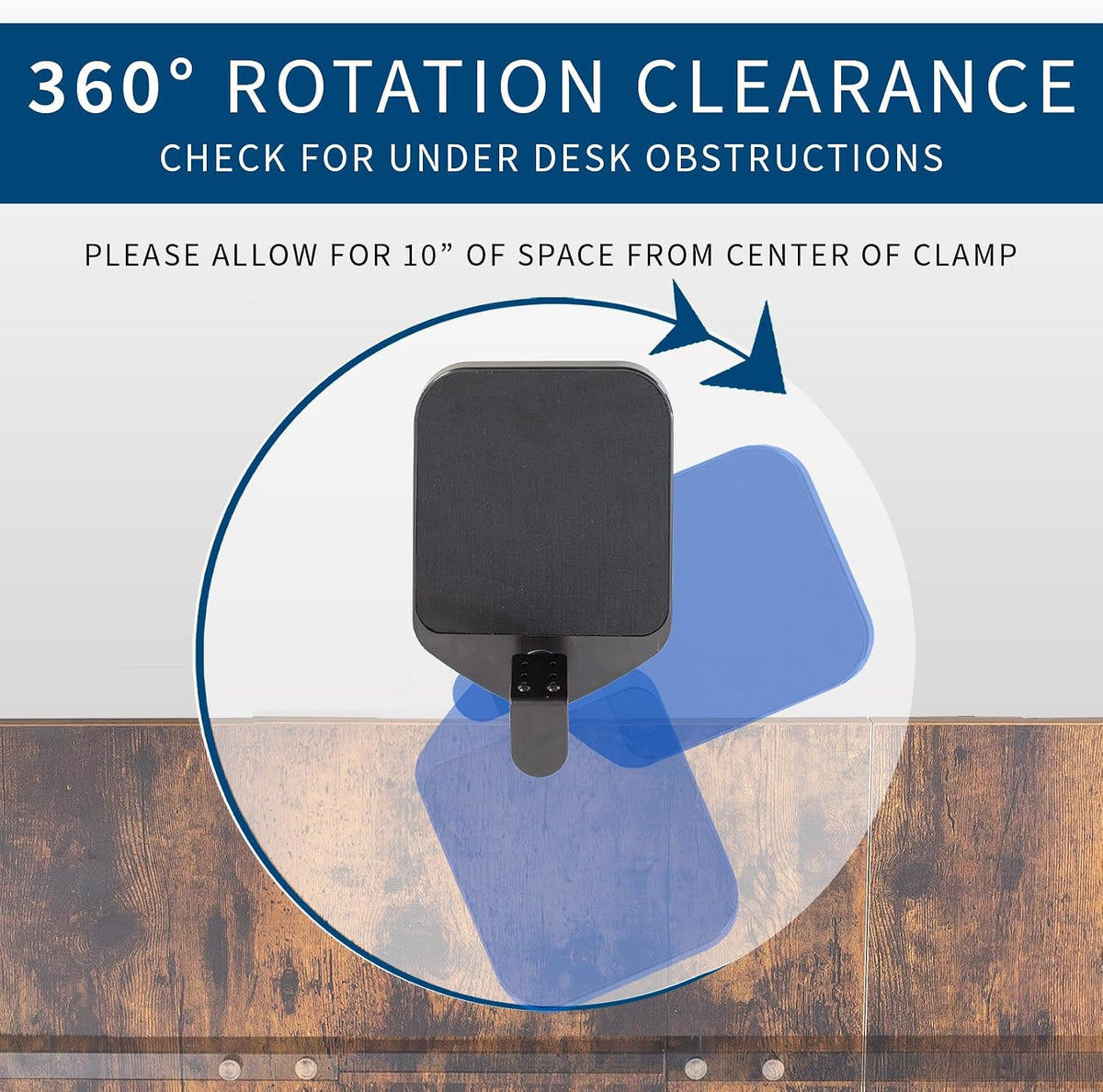 VIVO Black Clamp-on Mouse Pad Holder Platform, MOUNT-MS01A