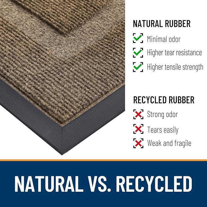 OLANLY Half Circle Door Mat Indoor Outdoor Entrance Welcome, Waterproof