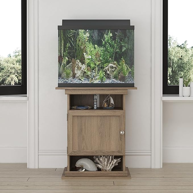 Ollie & Hutch Flipper 10/20 Gallon Aquarium Stand, Rustic Oak