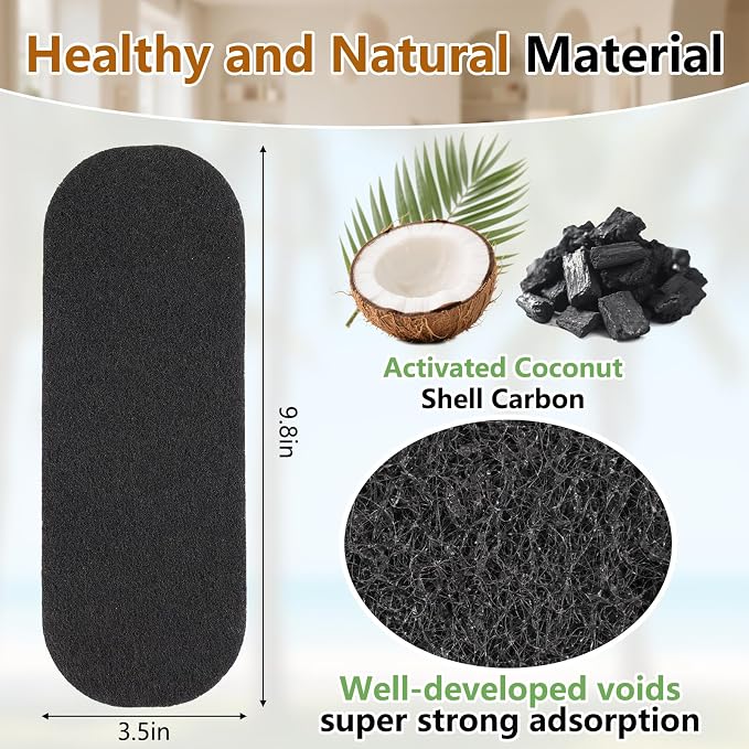 15 Pack Ceiling Fan Filters, Unscented Activated Coconut Shell Carbon Ceiling