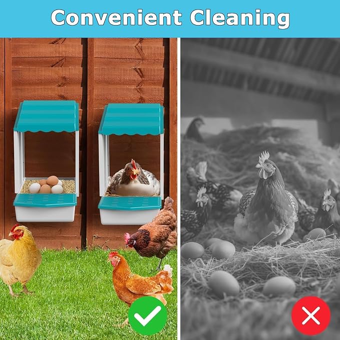 AUTENS Chicken Nesting Boxes, 10 Hole Laying Boxes, 2 Nest Mat, Plastic Roll