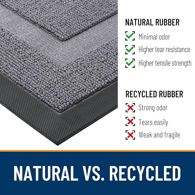 OLANLY Half Circle Door Mat Indoor Outdoor Entrance Welcome, Waterproof