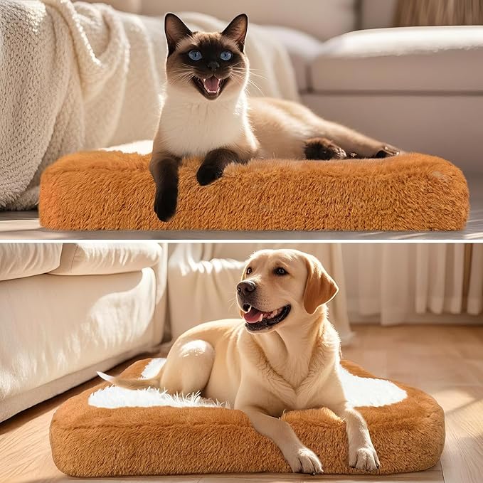 Orthopedic Dog Bed Medium Sizes, Waterproof Toast Dog Bed for Small/Large Dogs Bed The Pet Bed Washable Removable Cover and Non-Slip Bottom Bolster Puppy Kitten Washable Pet Bed
