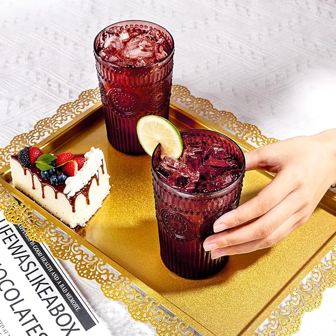Ciaell 12 Pack Burgundy Plastic Water Glasses