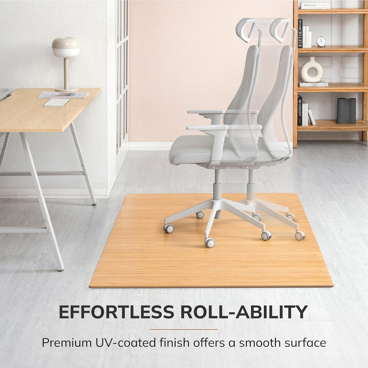 Anji Mountain 72" x 48" Bamboo Office Chair Mat for Carpet & Hardwood Floor